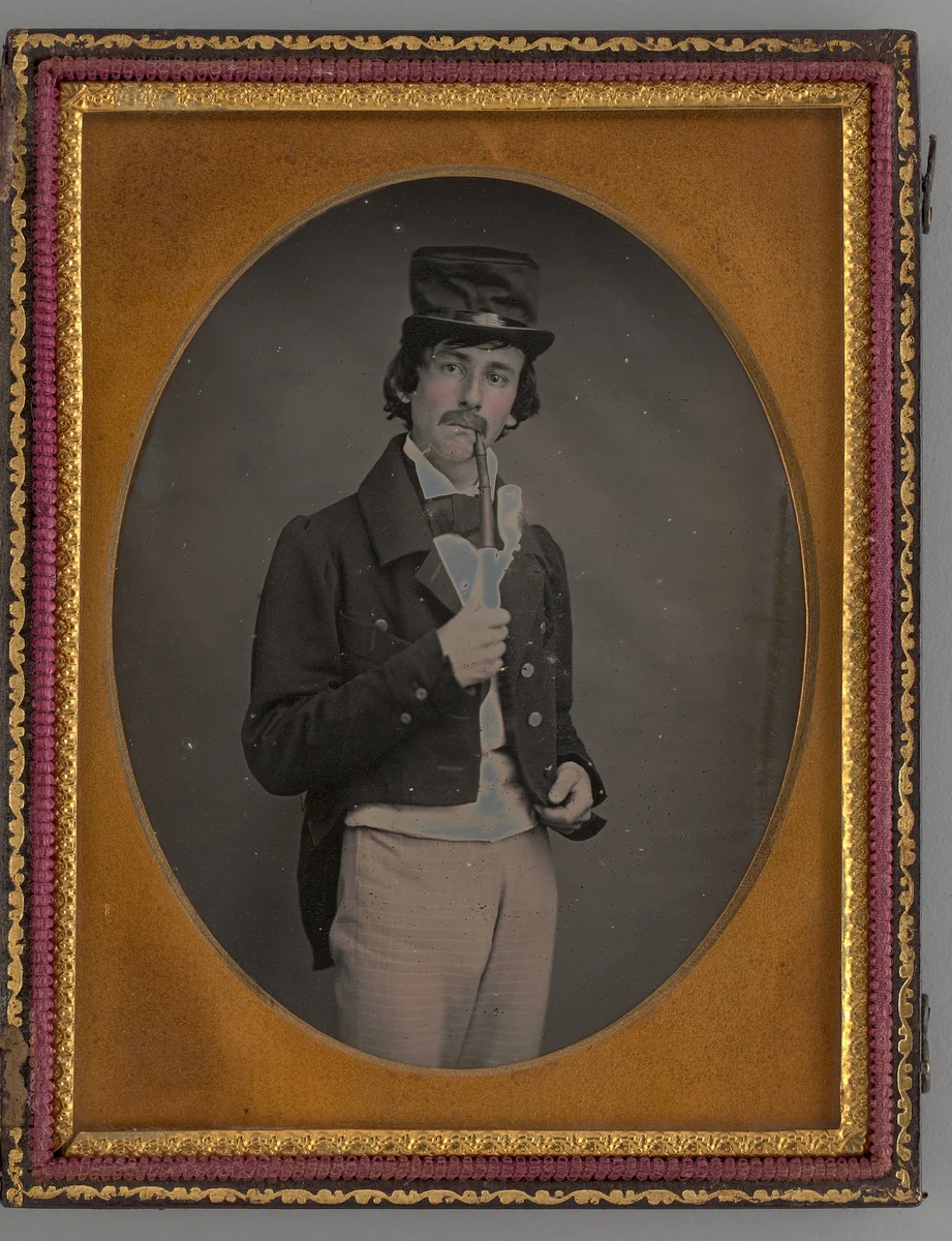 Untitled (Portrait of a Man with a Pipe) by Unknown maker, other, 1855