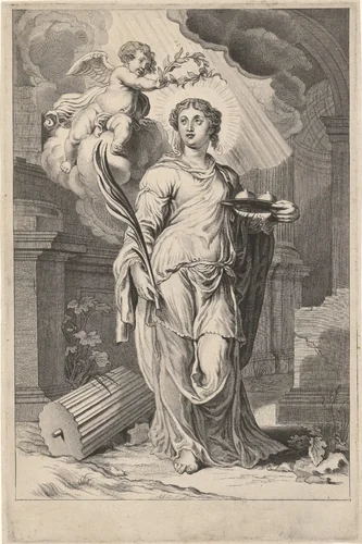 H. Agatha by Theodor Matham, print, 1615-1676