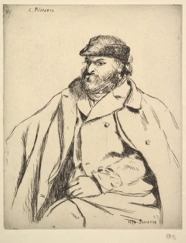 Portrait of Paul Cézanne by Camille Pissarro, print, 1874