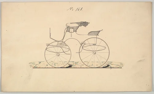 Design for Phaeton, no. 168 by Brewster & Co., drawing, 1850-1874