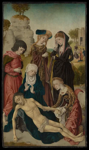 The Lamentation by Master of the Virgin among Virgins, painting, 1470-1499
