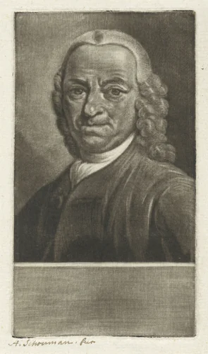 Portret van en man, mogelijk Gerrit Kuipers by Aert Schouman, print, 1750-1792