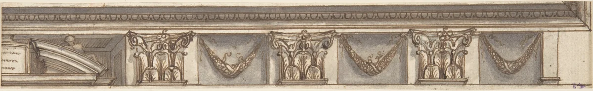Design for a Cornice by anonymous, drawing, 1800-1900