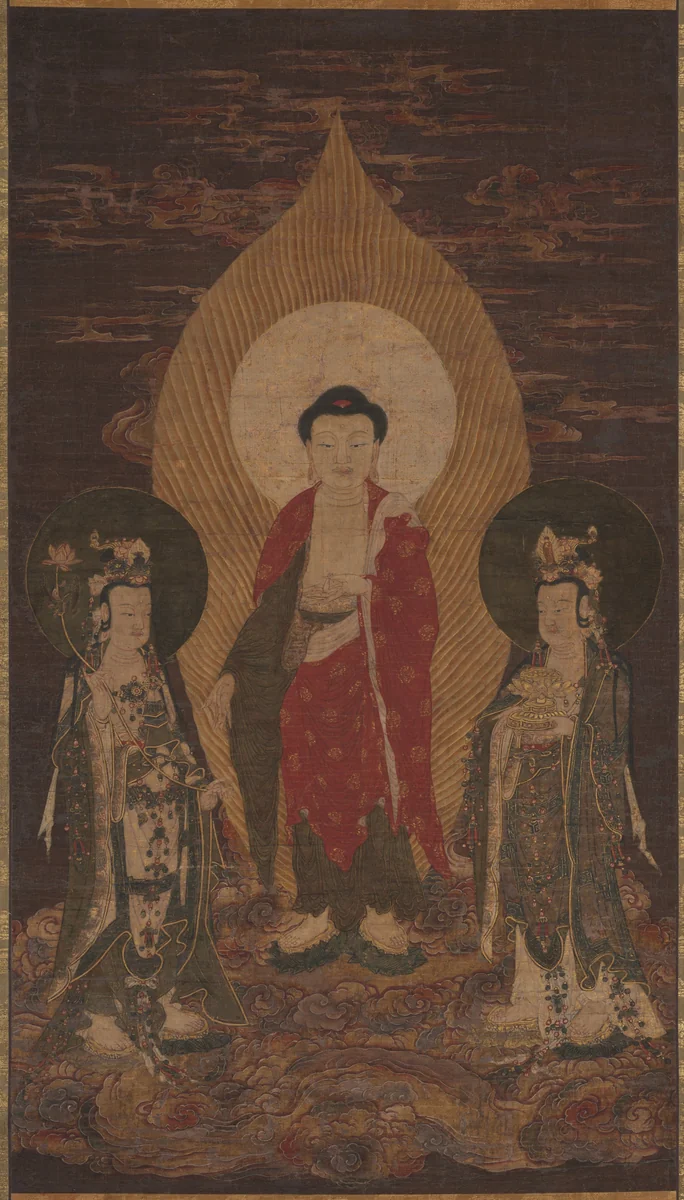 Amitābha Triad by Unknown, painting, 1400-1499