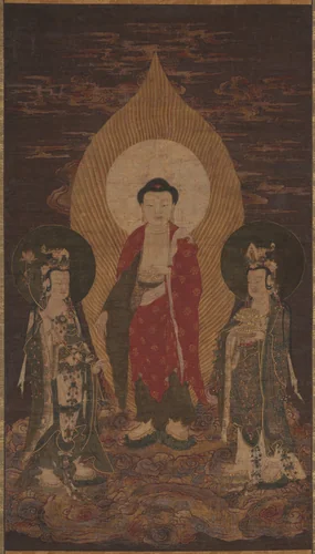 Amitābha Triad by Unknown, painting, 1400-1499