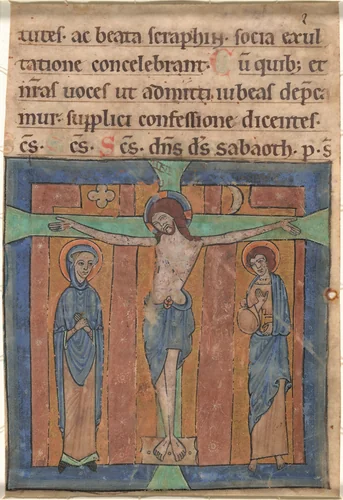 The Crucifixion by anonymous, drawing, 1150-1199