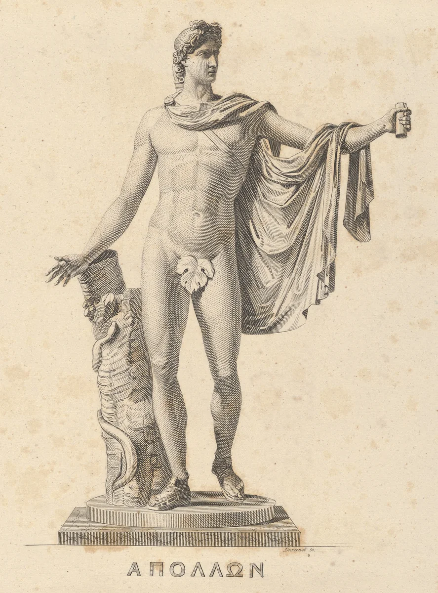 Apollo Belvedere by Asher Brown Durand, print, 1825