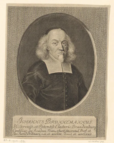 Portret van Johann Brunnemann by Martin Bernigeroth, print, 1680-1733