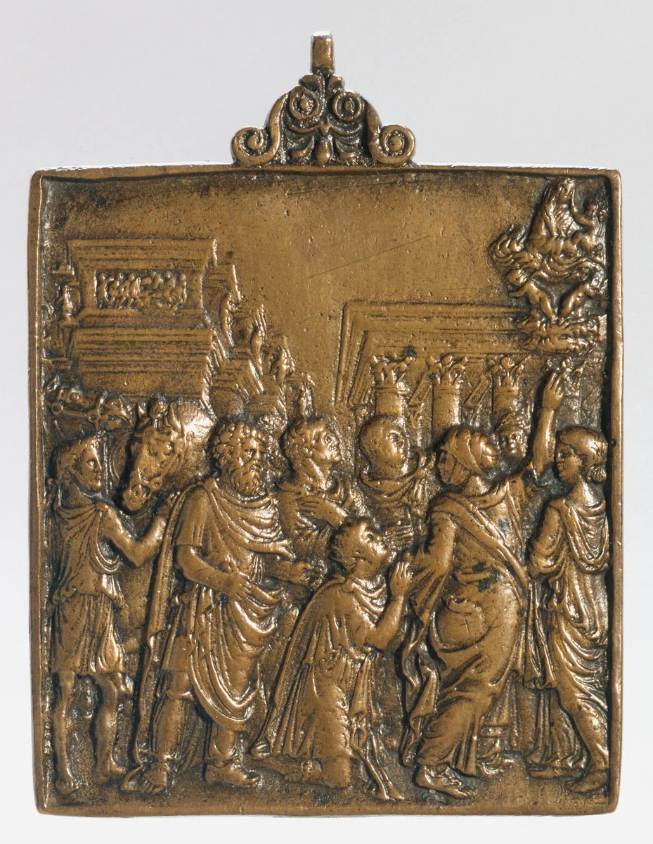 Augustus and the Tiburtine Sibyl by Caradosso, metalwork, 1500-1599