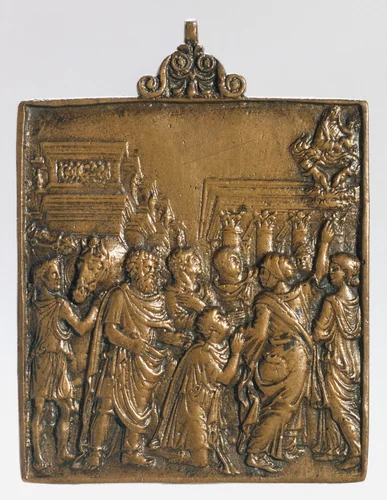 Augustus and the Tiburtine Sibyl by Caradosso, metalwork, 1500-1599