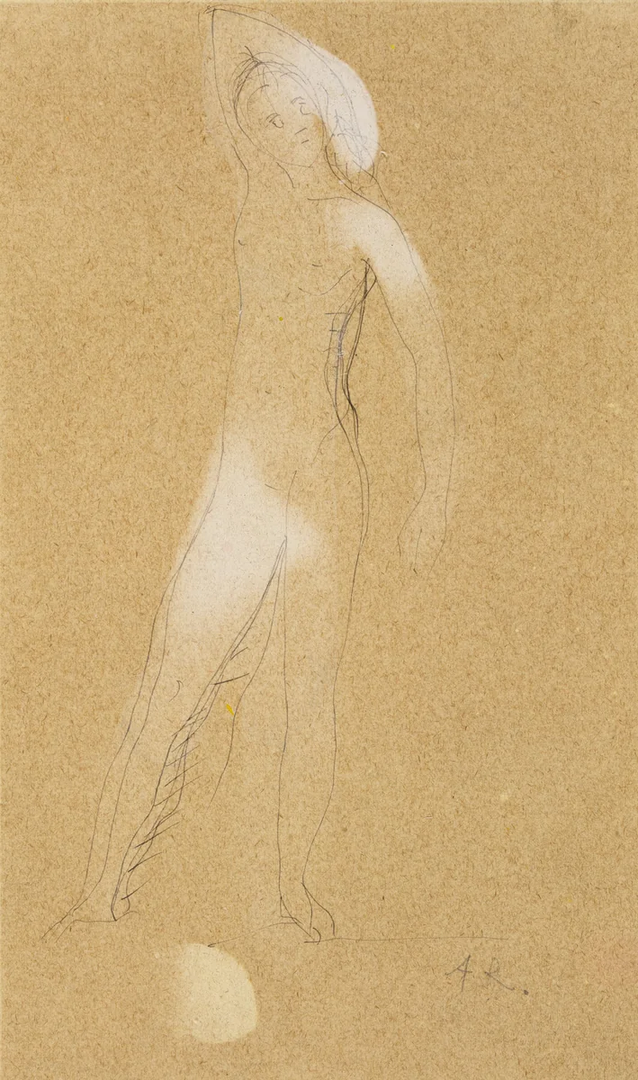 Nude Study by Auguste Rodin, drawing, 1890