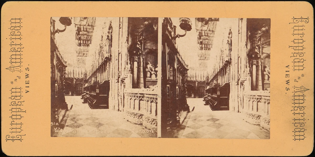 [Group of 5 Stereograph Views of Westminster Abbey, London, England] by European and American Views, photograph, 1850-1919