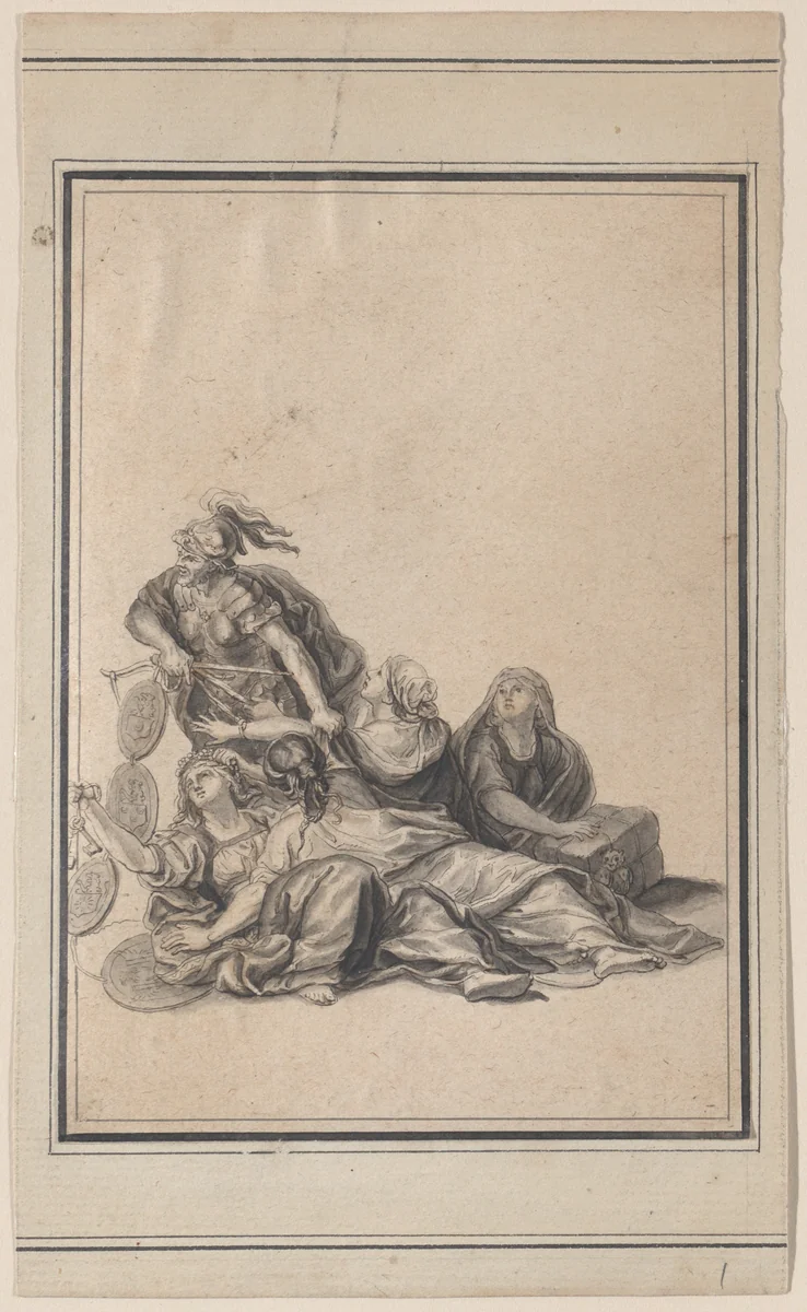 Vignette from the Galerie des Glaces, Versailles by Bernard Picart, drawing, 1700-1733