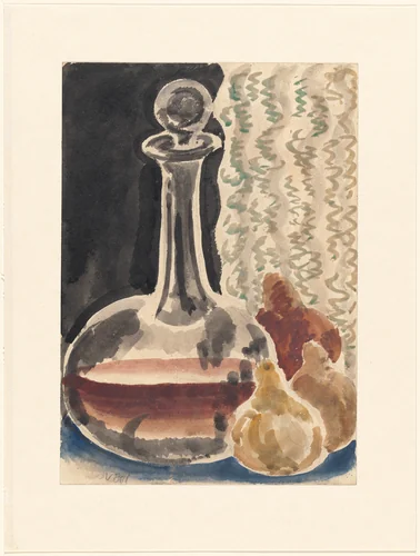 Decanter with Fruit by Vanessa Bell, drawing, 1918
