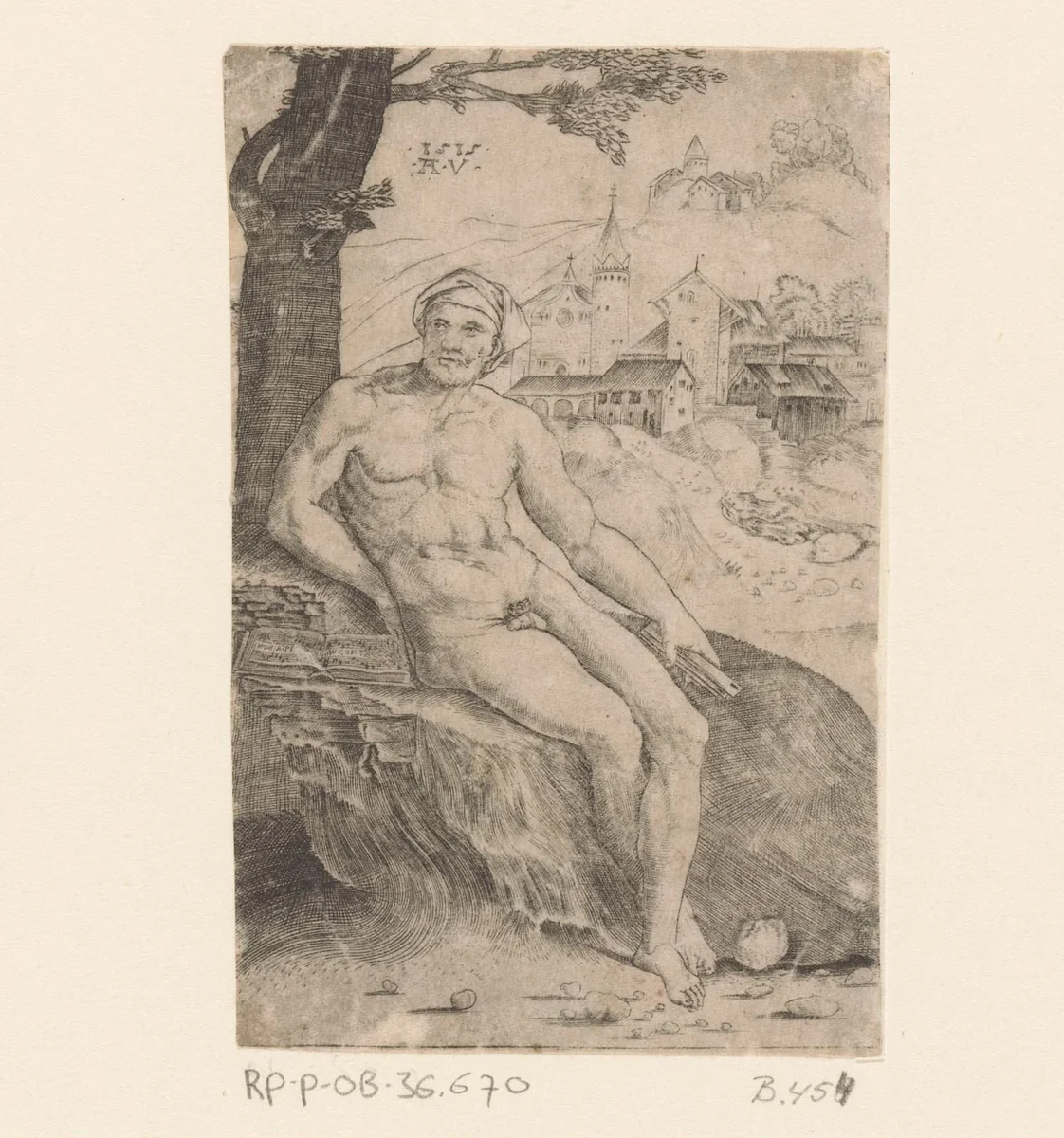 Man met bladmuziek by Unknown, print, 1515