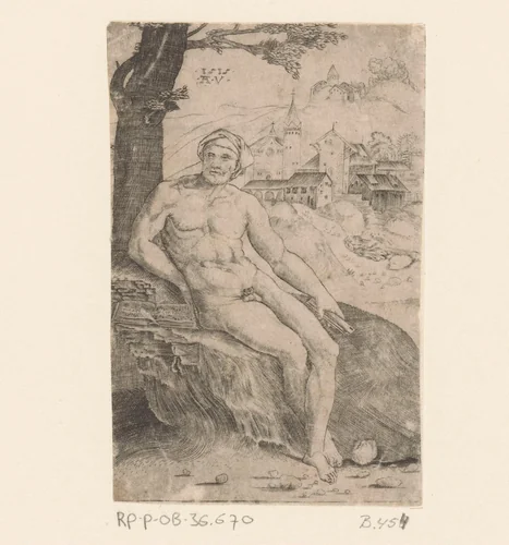 Man met bladmuziek by Unknown, print, 1515