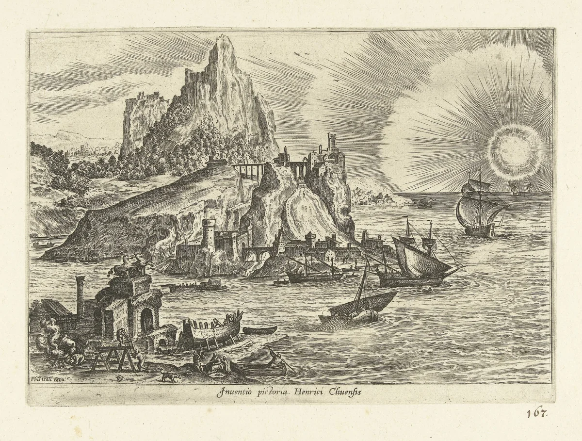 Kustlandschap by anonymous, print, 1585