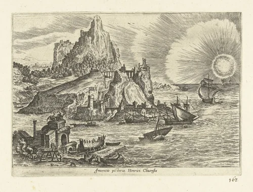 Kustlandschap by anonymous, print, 1585