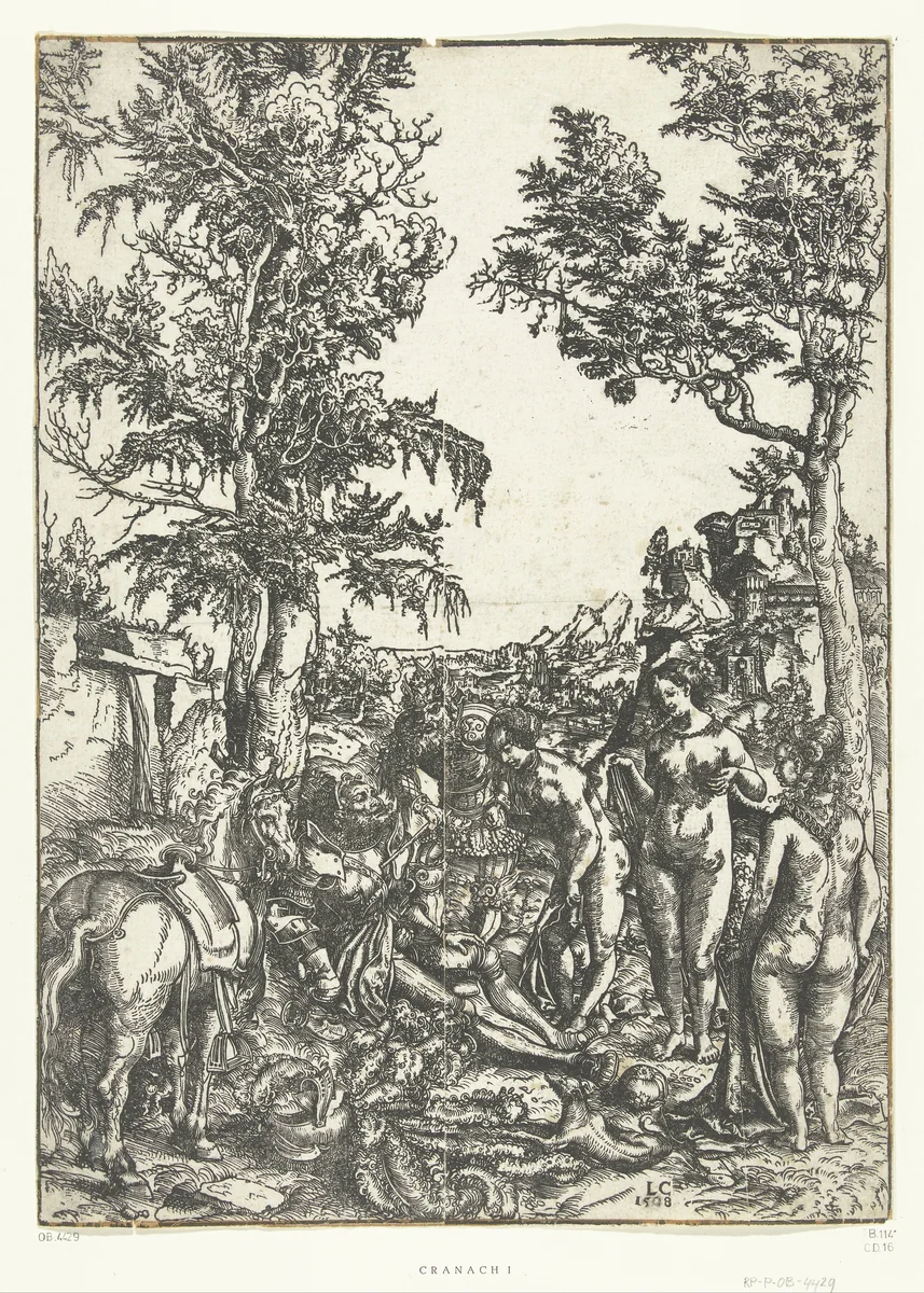 Oordeel van Paris by Unknown, print, 1508