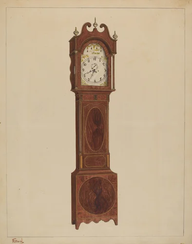 Grandfather Clock by Nicholas Gorid, index of american design, 1937