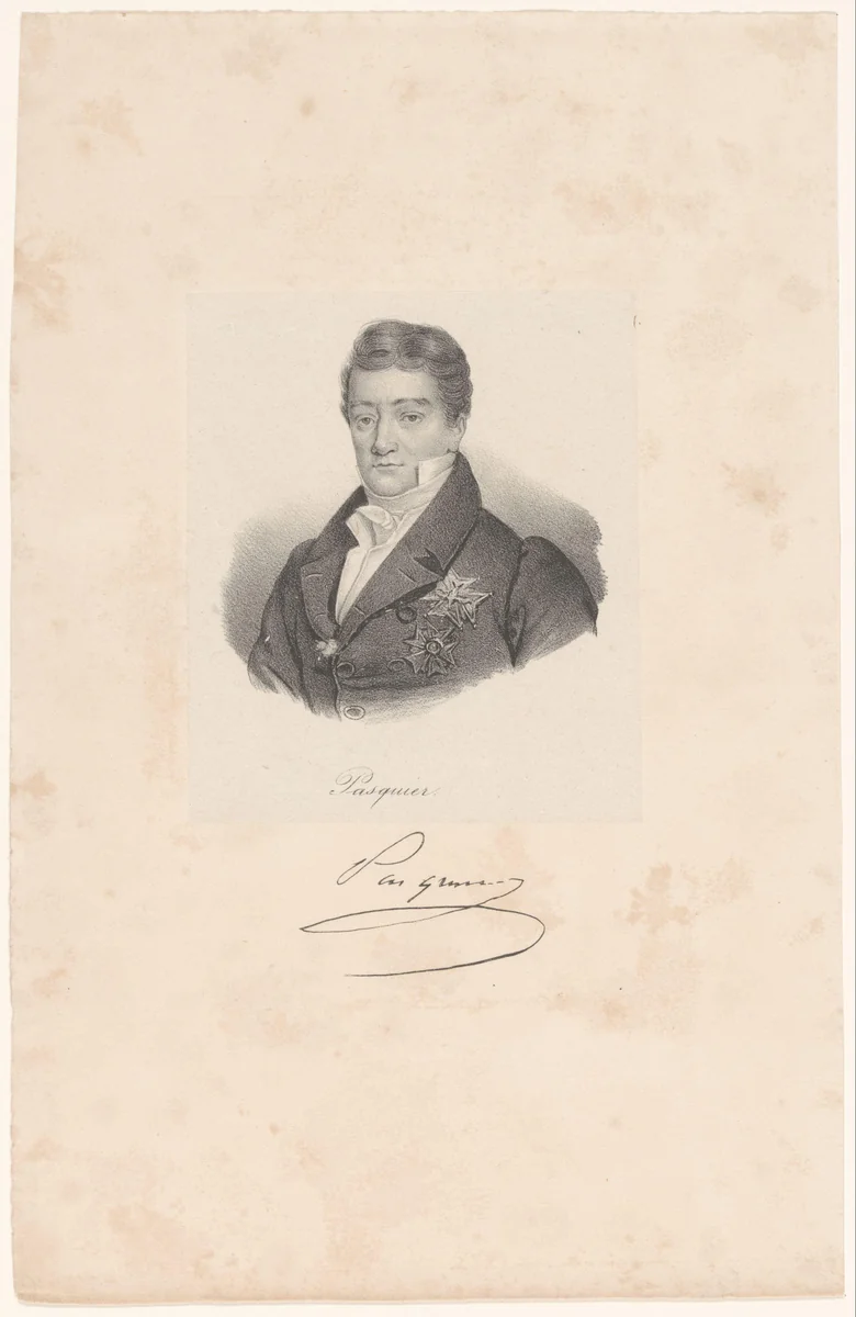 Portret van Étienne-Denis Pasquier by anonymous, print, 1818-1842