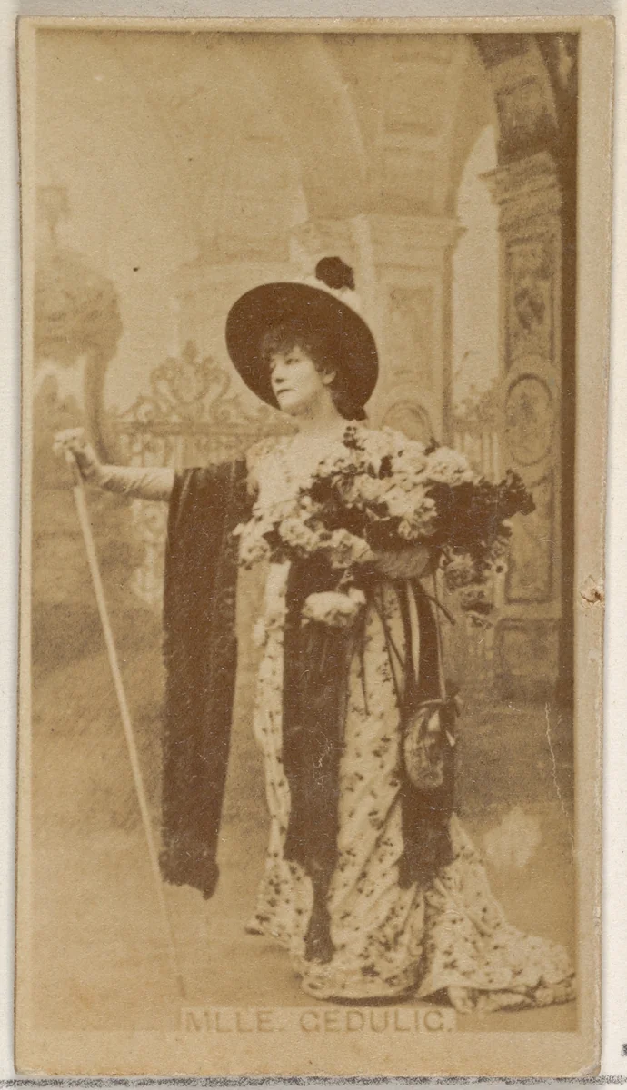 Mlle. Gedulic, from the Actors and Actresses series (N45, Type 8) for Virginia Brights Cigarettes by Allen & Ginter, photograph, 1885-1891