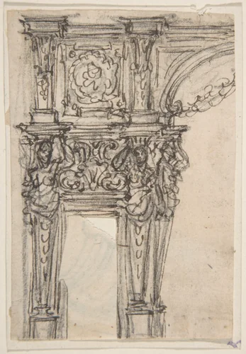 Design for a Proscenium or Monumental Alcove by Giovanni Battista Foggini, drawing, 1652-1725