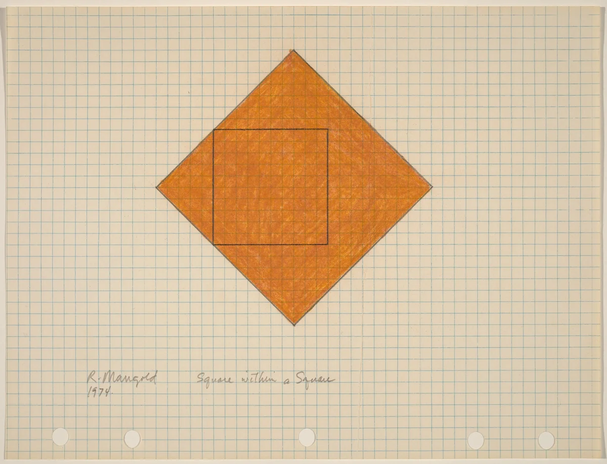 Square within a Square by Robert Mangold, drawing, 1974