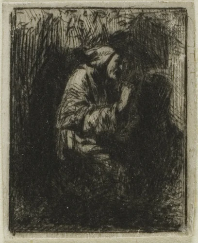 Monk at Prayer by Charles-Émile Jacque, print, 1833-1894