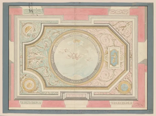Study for a Ceiling of a Salon in the Hôtel de Mazarin by François Joseph Belanger, drawing, 1775-1785