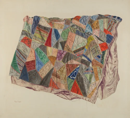 Patchwork Quilt by Max Unger, index of american design, 1935-1942