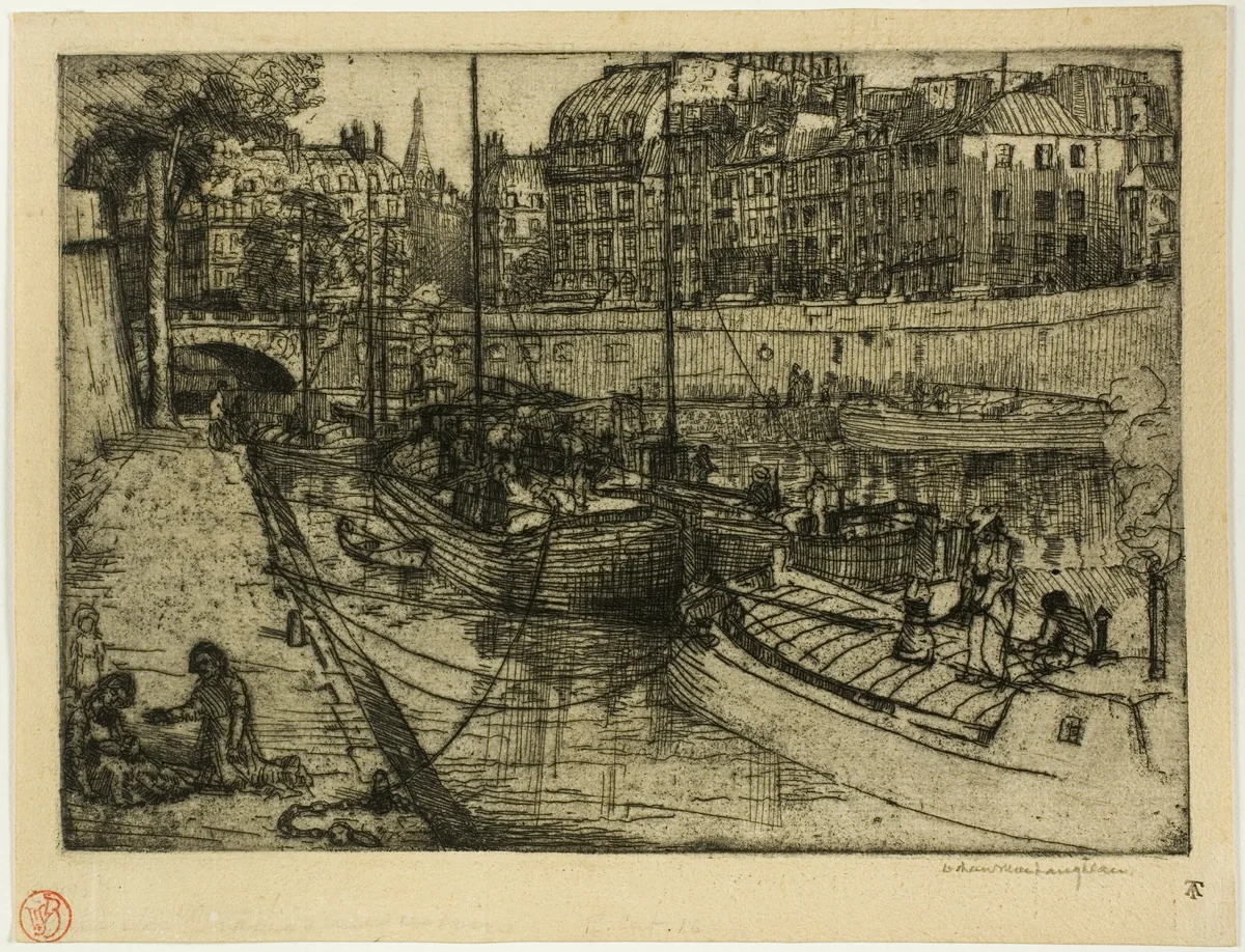 Quai des Grands Augustins by Donald Shaw MacLaughlan, print, 1900