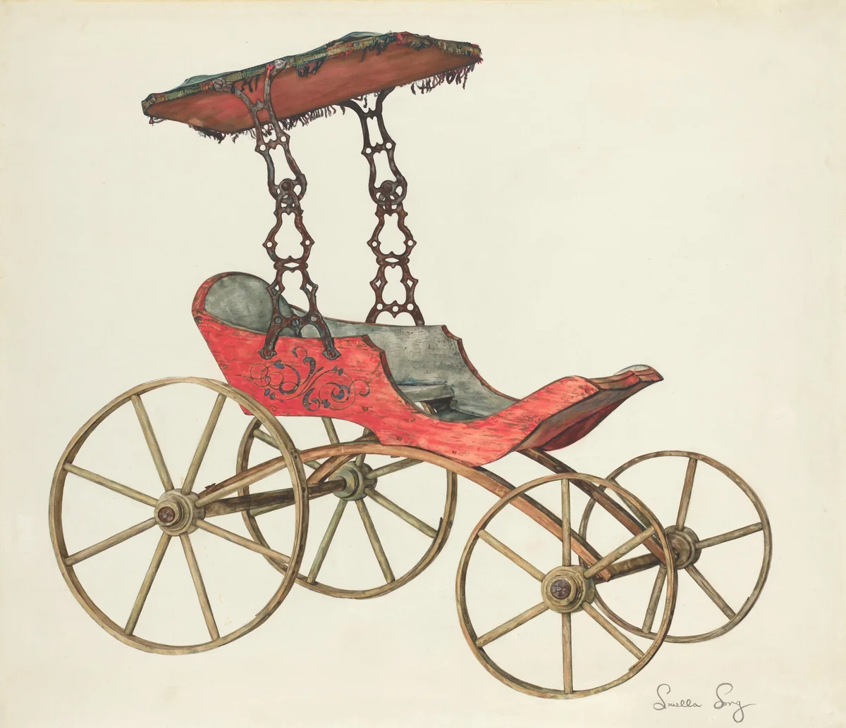 Doll Carriage by Louella Long, index of american design, 1935-1942