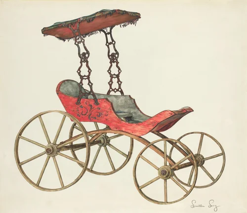 Doll Carriage by Louella Long, index of american design, 1935-1942