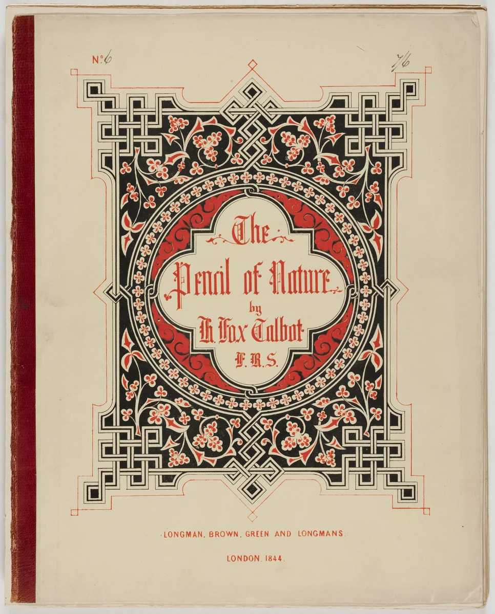 Cover and Text from "The Pencil of Nature," London, 1844 by William Henry Fox Talbot, drawing, 1844