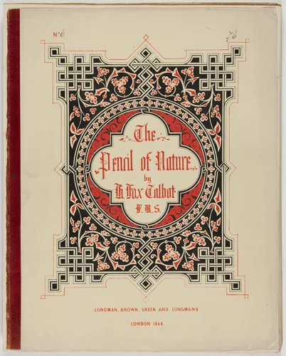 Cover and Text from "The Pencil of Nature," London, 1844 by William Henry Fox Talbot, drawing, 1844