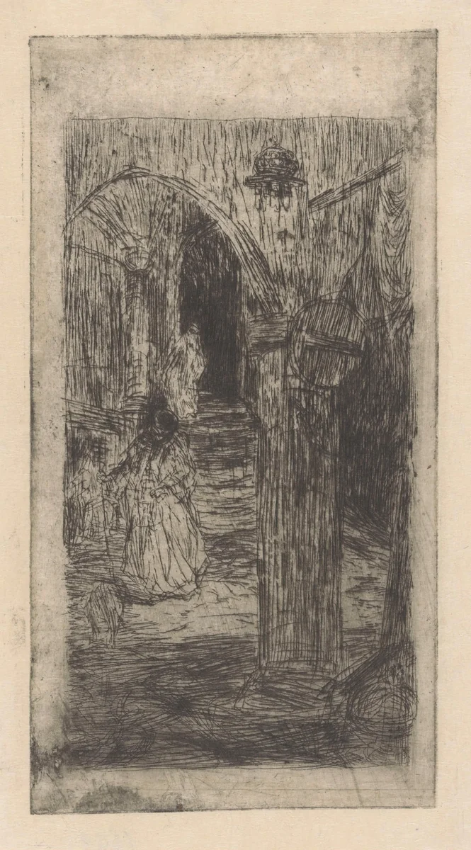 Ottomaanse vrouwen op een trap by Marius Bauer, print, 1889