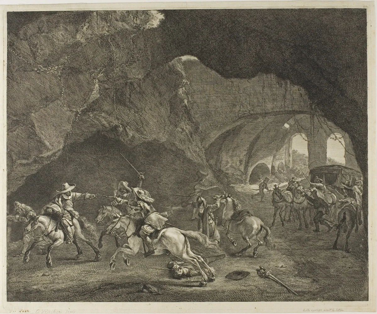 The Pistol Shot by Cornelis Visscher, print, 1655-1658