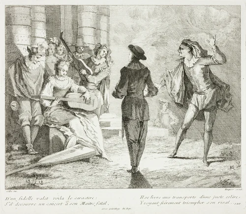 Plate from Livre de Scenes Comiques by Gabriel Huquier, print, 1729-1732