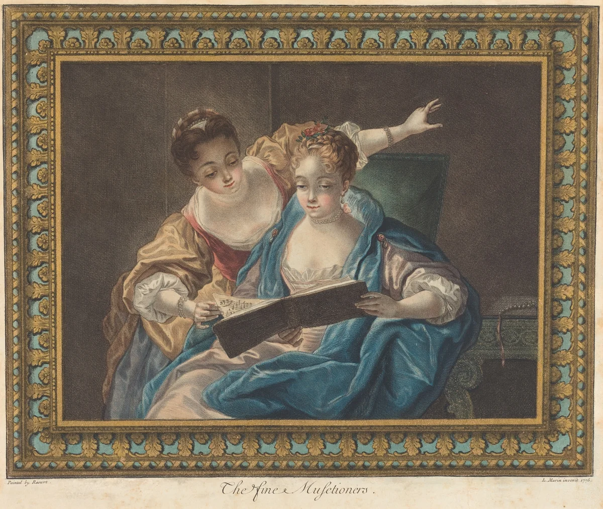 The Fine Musetioners by Louis Marin Bonnet, print, 1775