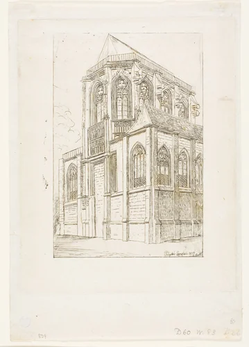 The Apse of the Church of St Martin-sur-Renelle, Paris by Charles Meryon, print, 1860