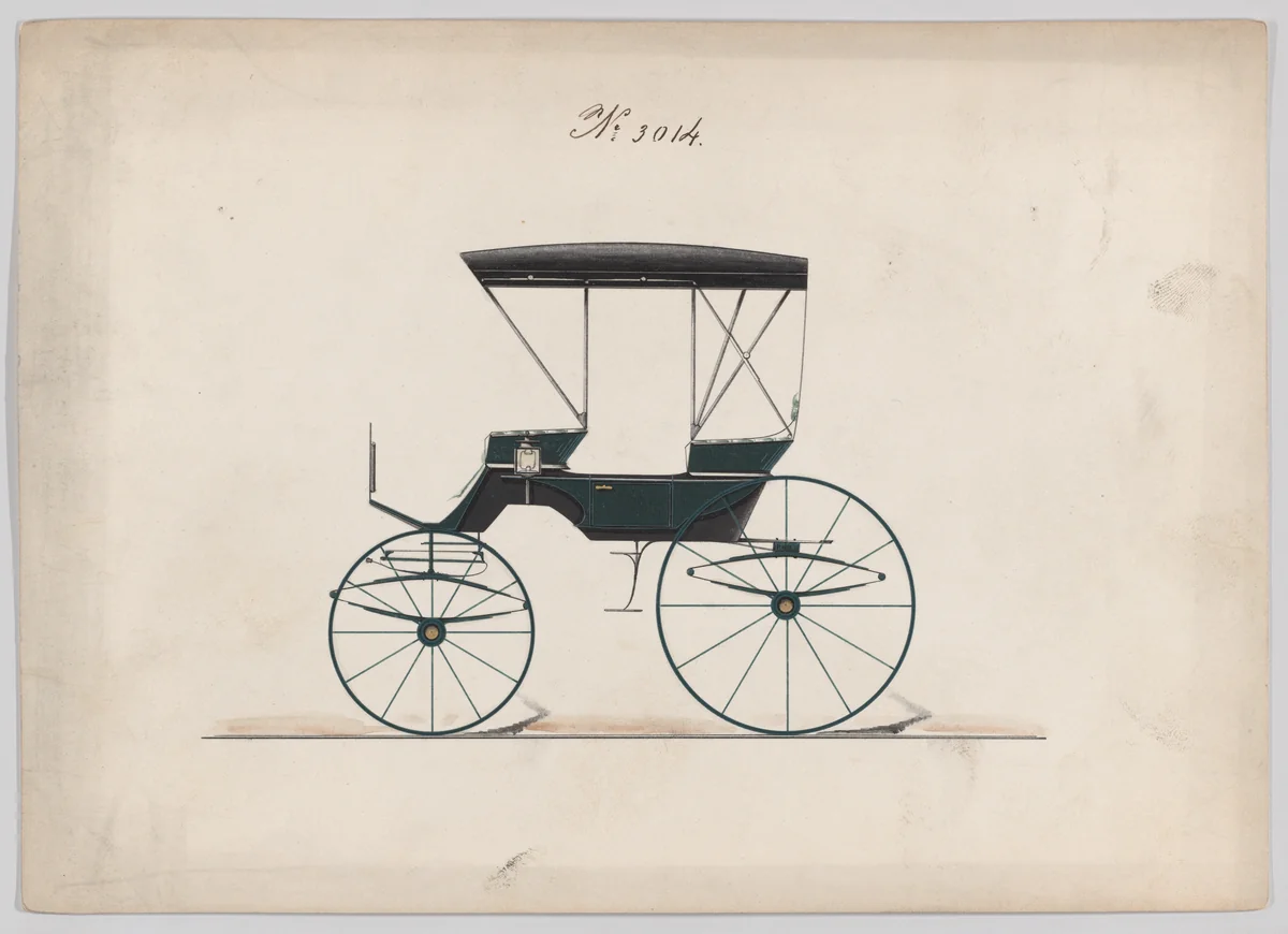 Design for Park Phaeton, no. 3014 by Brewster & Co., drawing, 1874