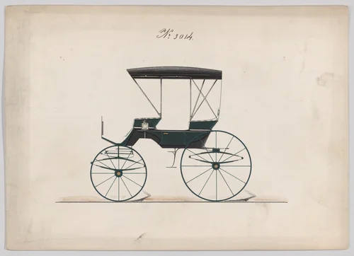 Design for Park Phaeton, no. 3014 by Brewster & Co., drawing, 1874