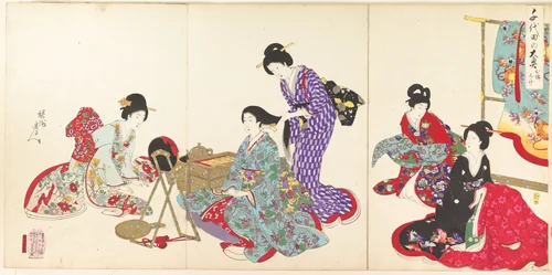 Chiyoda Castle (Album of Women) by Yōshū Chikanobu (楊洲周延), print, 1895