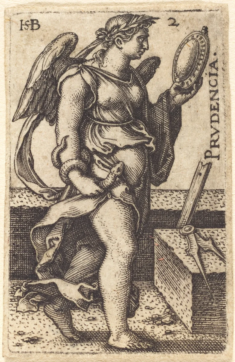 Prudencia (Prudence) by Sebald Beham, print, 1539