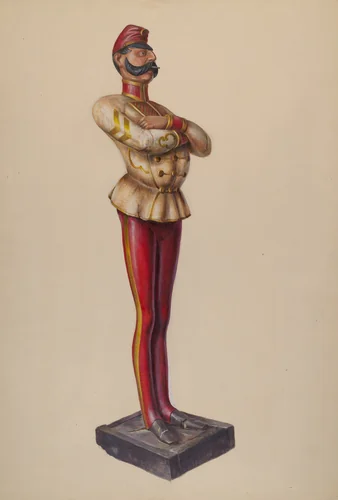 Cigar Store Figure by Walter Hochstrasser, index of american design, 1937