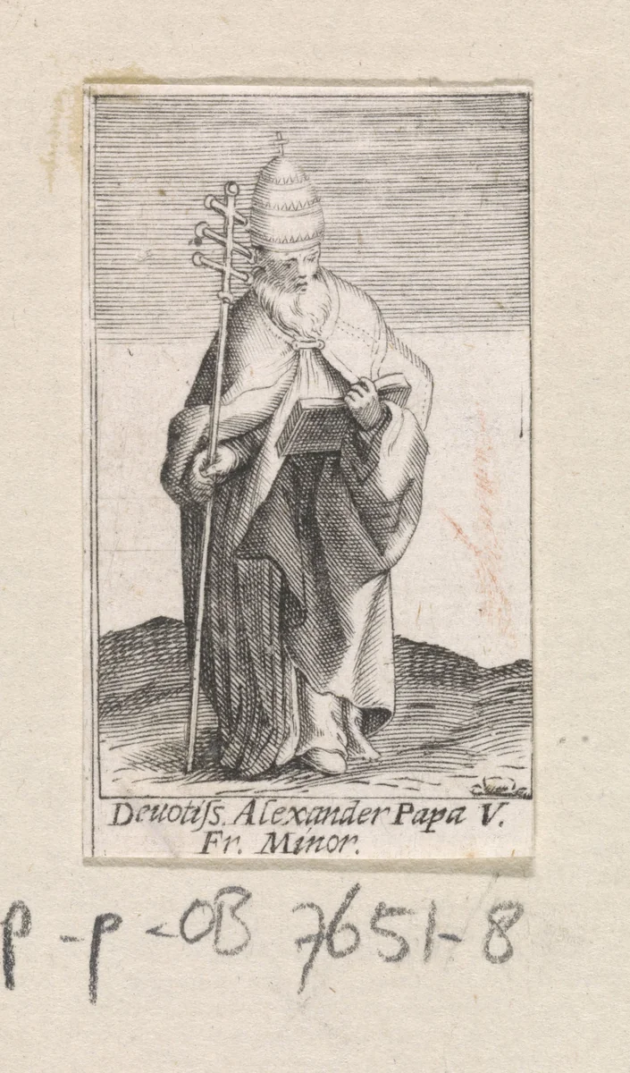 Portret van paus Alexander V by Unknown, print, 1570-1632