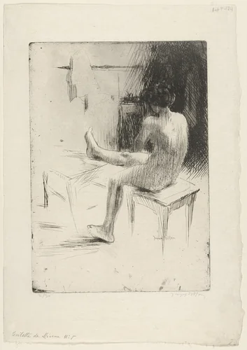 Minne, Leg Outstretched (Minne a la jambe étendue) by Jacques Villon, print, 1907