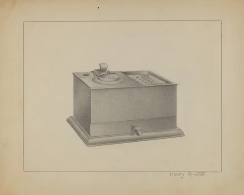 Pewter Inkwell by Henry Granet, index of american design, 1936