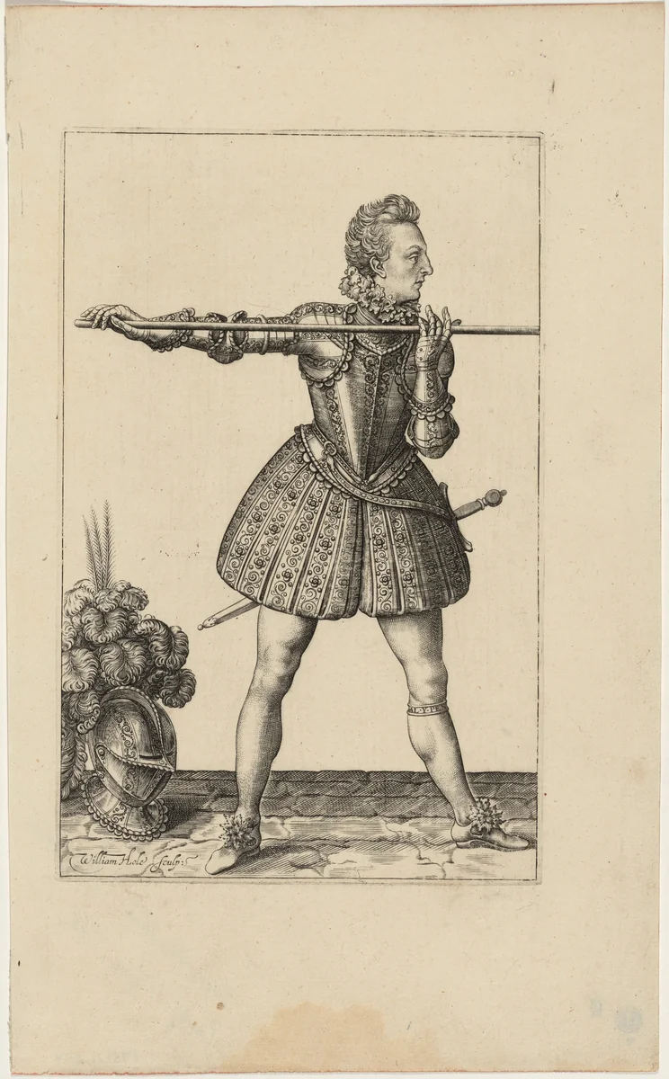 Prince Henry With the Pike by William Hole, print, 1612